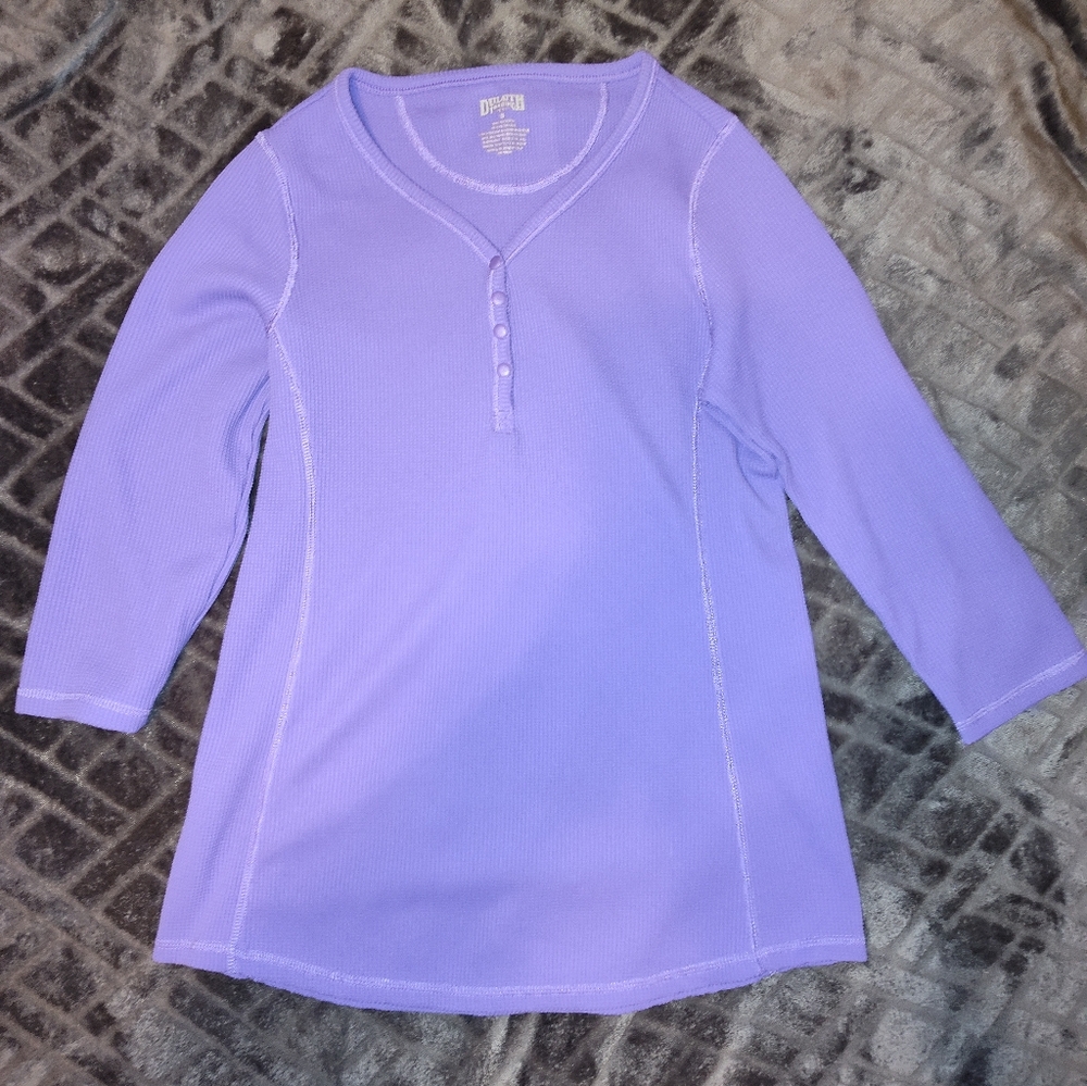 Duluth Trading Co Medium Purple Waffle Knit Top